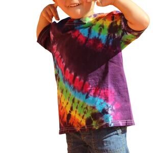 Kids Shirt Size XS Purple Tie Dye Colorful Kidcore Cool Kid Clothes